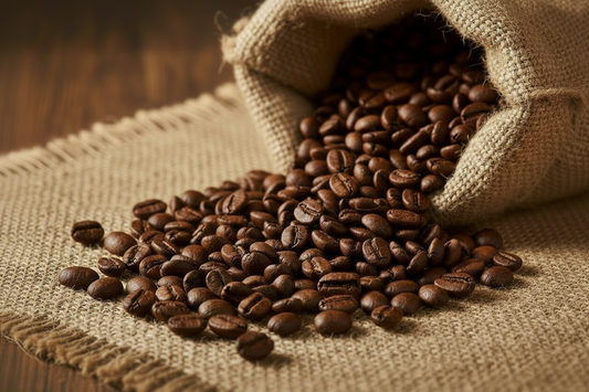 decaf coffee bean burlap