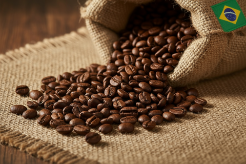 decaf coffee bean burlap